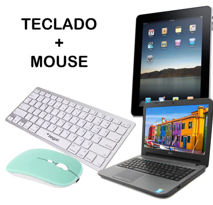 Kit Teclado, Mouse, Suporte Pra Tablet + Capa