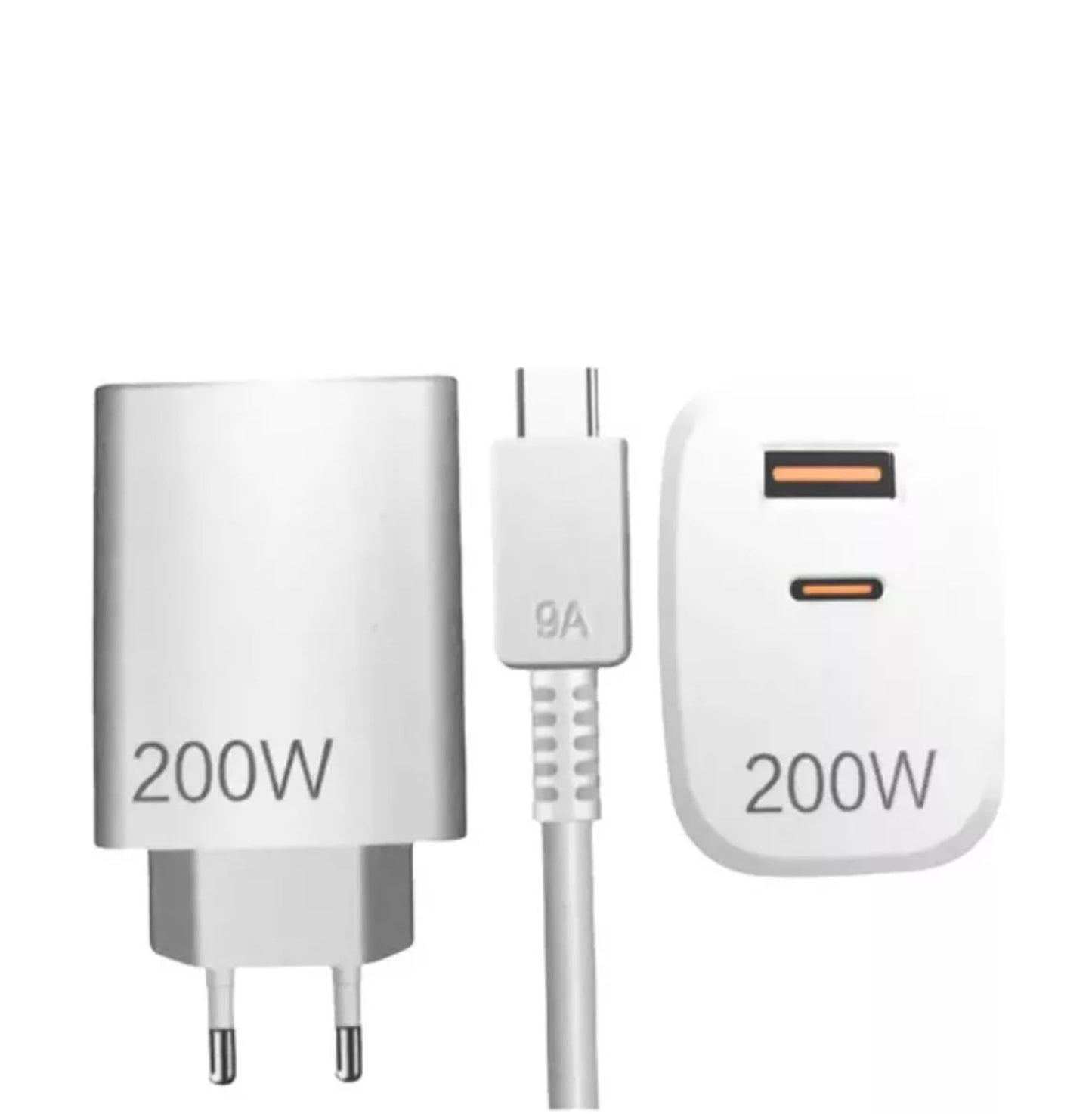 Carregador Turbo 200w Usb-c Compativel Com Lingtning/iPhone