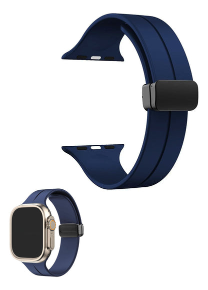 Pulseira Magnética Silicone Para Apple Watch 42 44 45 E 49mm